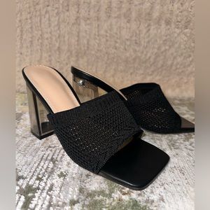 Black open toe heels